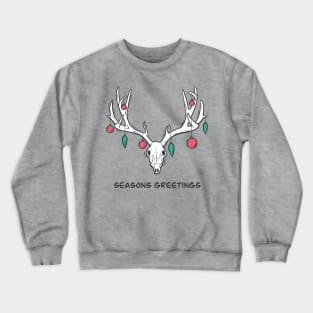 Festive Reindeer Skull - Seasons Greetings Crewneck Sweatshirt